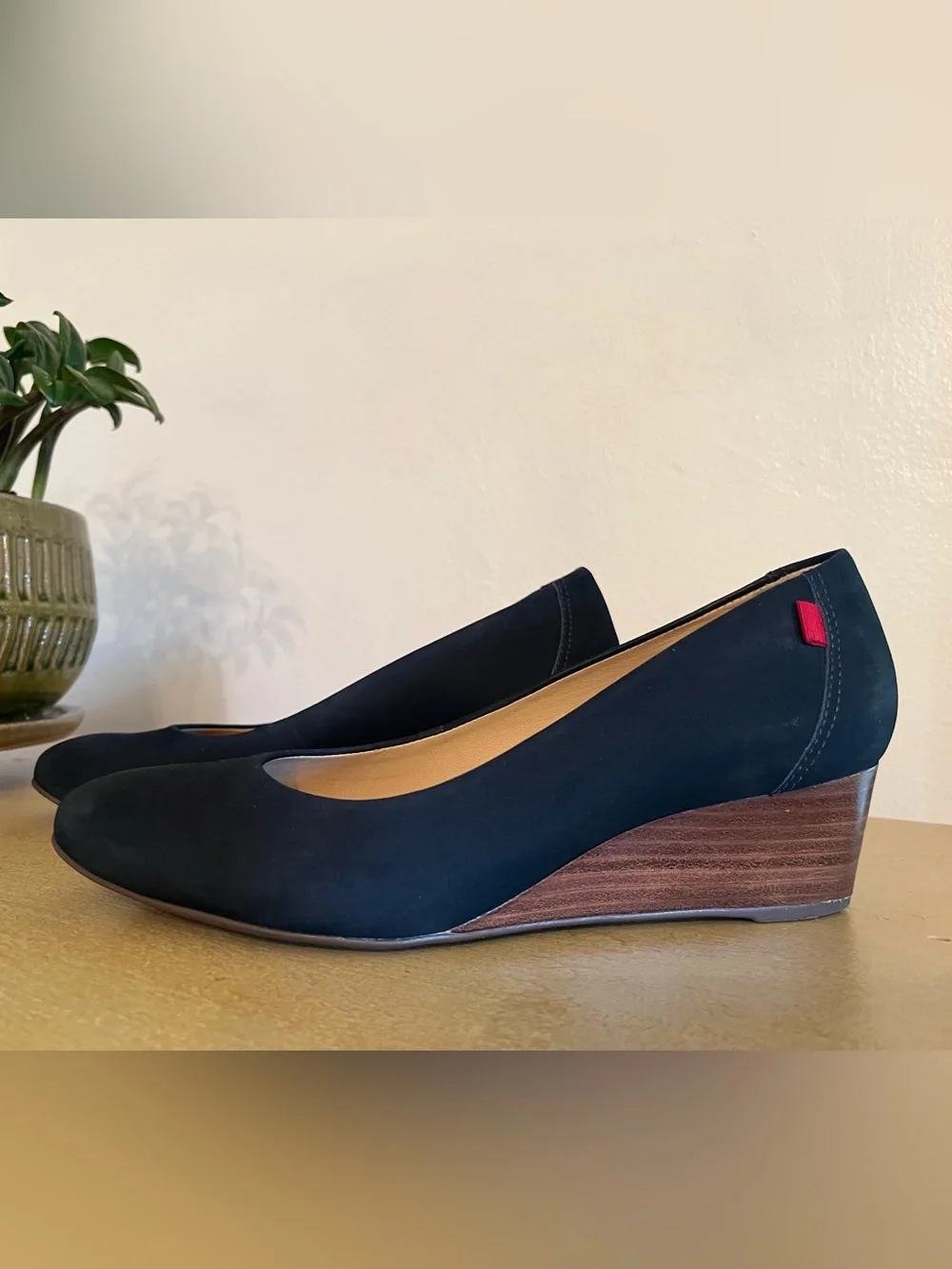 Marc Joseph New York Black Suede Leather Prospect Wedges, 8